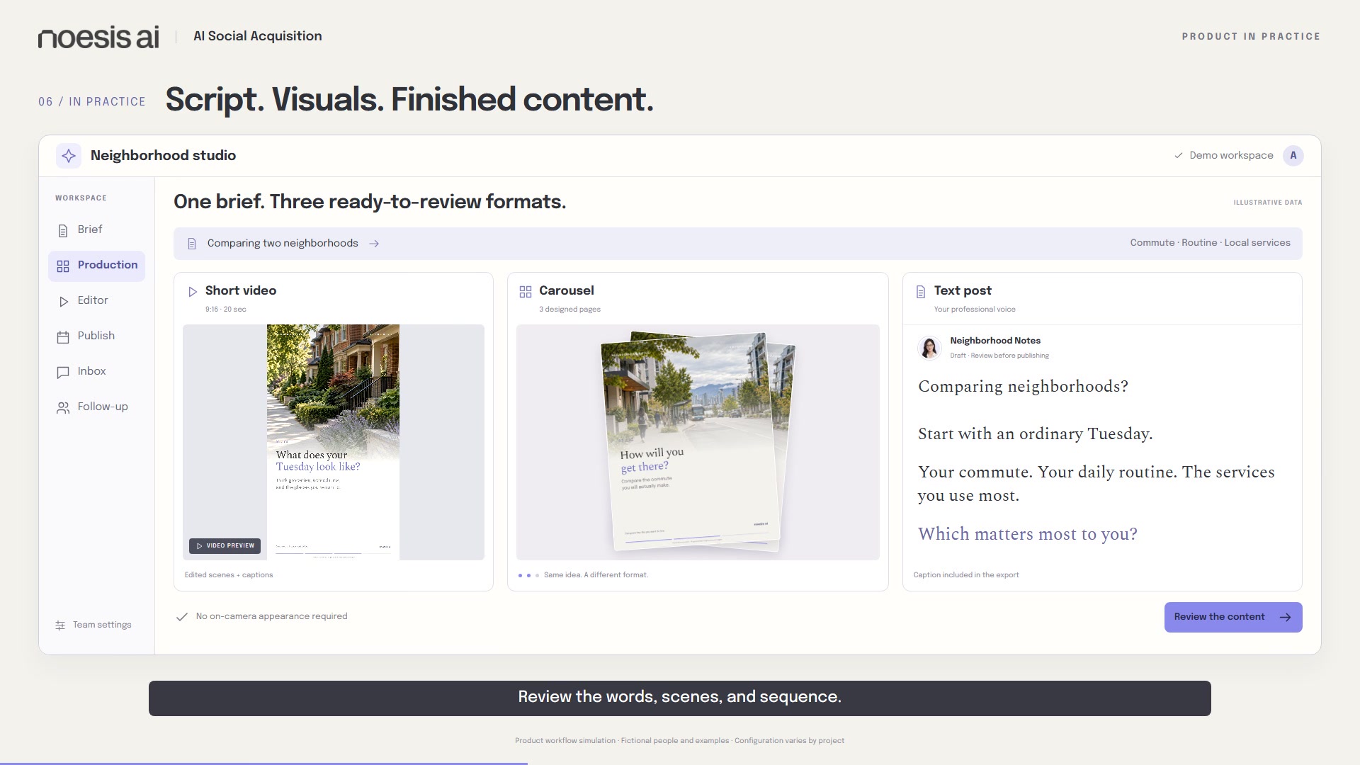 B2C Inbound product interface demonstration